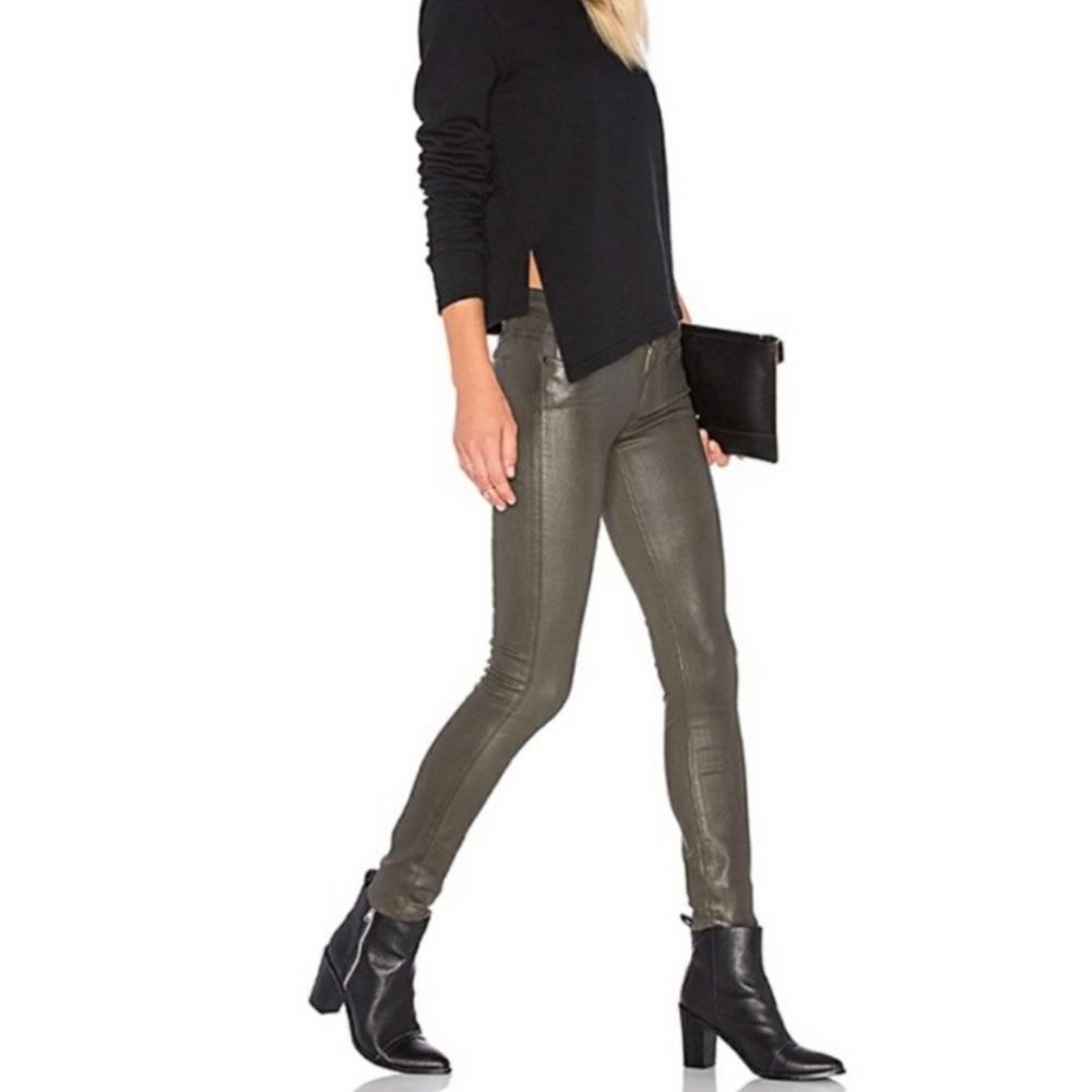 NWOT PAIGE Army Luxe Coating High-Rise Jeans